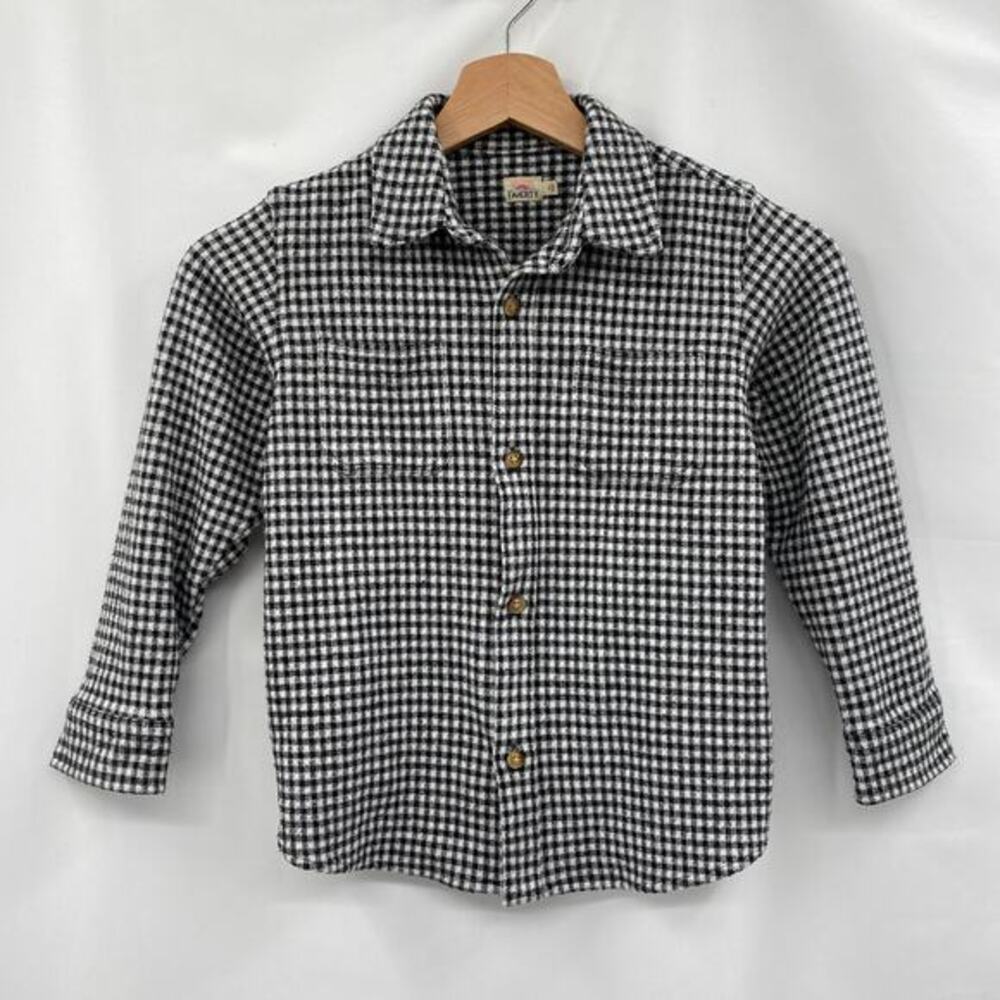 Faherty kids black white gingham‎ button down